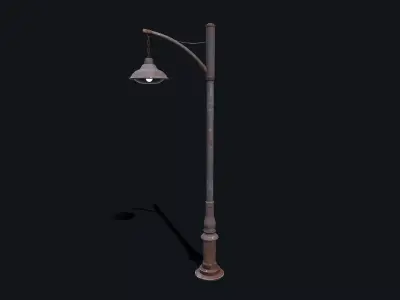 Old Rusty Lamp Post Low-poly PBR Low-poly 3D model