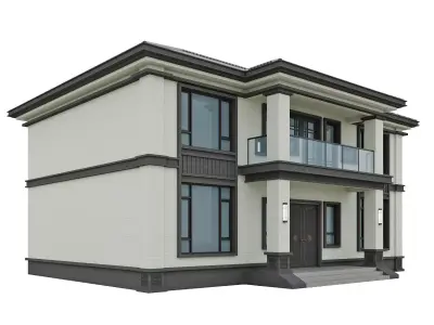 Modern Asian Villa Exterior 3D model