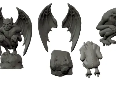 Gargoyle Statue 3D model 3D print model