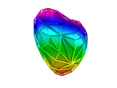 Stylish Heart V4 023 Low-poly 3D model