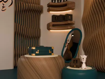 Modern Parametric Oud Exhibition Booth 3D Model Low-poly 3D model