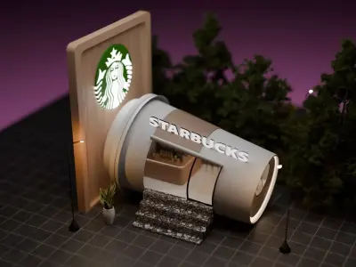Mini Starbucks Free 3D model