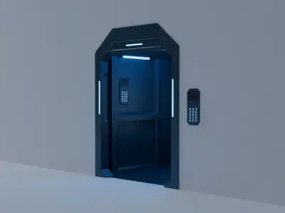 Sci fi elevator Low-poly 3D model purchase