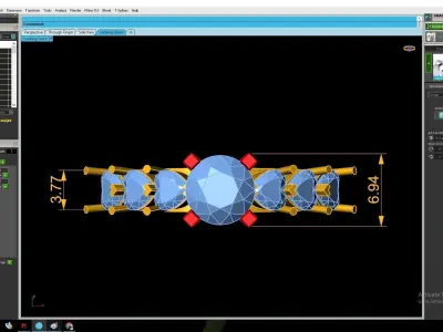 Modern Graduated Diamond Band Ring for Women 3136  3D print model