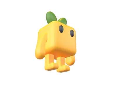 Cube Character 00001 Low-poly 3D model