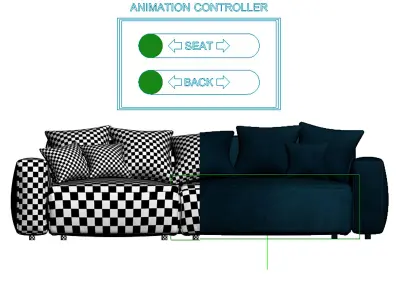 Soft Corner ZT30 with Rigging and Animation 3D model