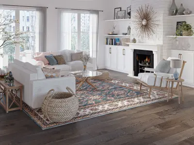 Scandinavian living room Low-poly 3D model
