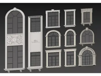 European-style doors and windows 3D model