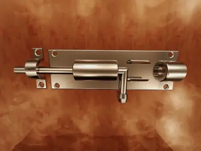 interior door lock-slide barrel bolt 3D print model