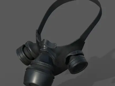 Gas mask black protection futuristic fantasy  Low-poly 3D model
