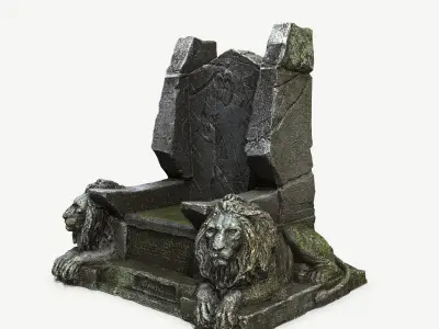 Lion Throne Low-poly 3D model