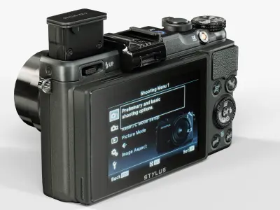 Olympus XZ-2 iHS advanced compact digital camera Low-poly 3D model