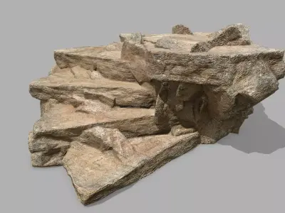 Stair rock Low-poly 3D model