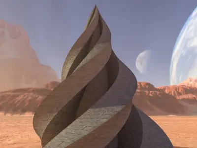 Alien Stone Pyramid 3D model