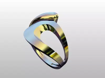 Modern Sculptural Adjustable Ring 3DM STL 3D print model buy