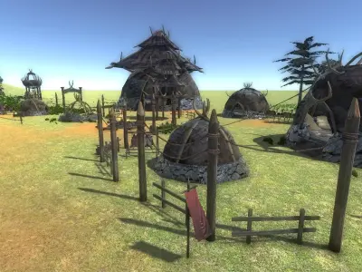 Boneskin Settlement Pack Low-poly 3D model