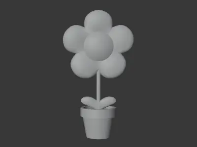 Flower lamp Low-poly 3D model