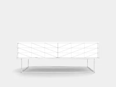 Low sideboard out of wood 3D model