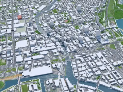 Milwaukee Downtown Wisconsin USA Low-poly 3D model