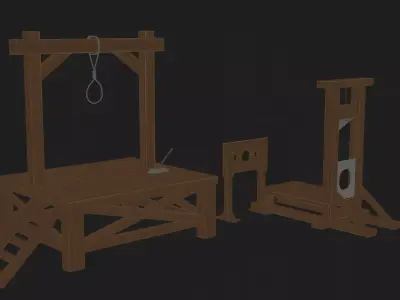 LowPoly  Middle Ages Objects Of Execution  Free low-poly 3D model