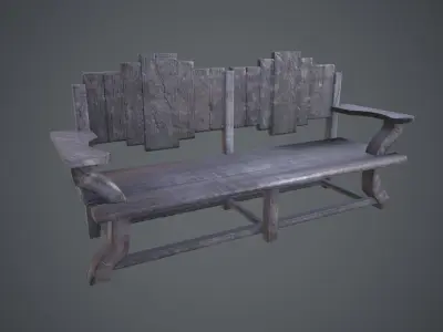 Original Bench Low-poly 3D model