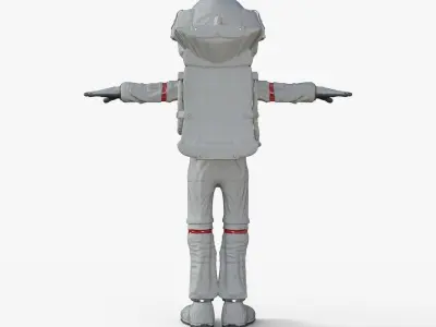 Cartoon Astronaut Rigged 3D model