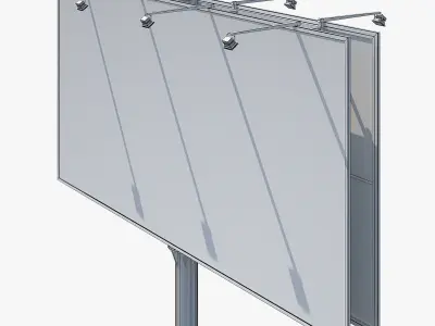 Billboard empty on pole 3D model