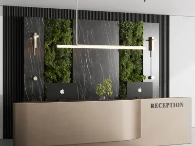 Reception desk  office furniture 13 Low-poly 3D model