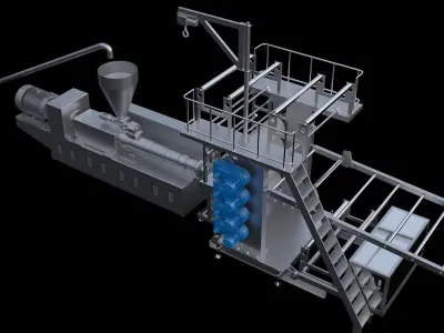 Floor production line 3D model