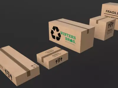 5 Pack of Low Poly Boxes Free low-poly 3D model
