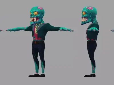 3D Zombie 01 Low-poly 3D model