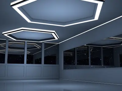 Sci Fi Room Low-poly 3D model 33
