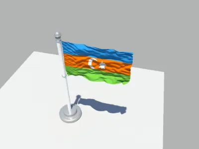 Azerbaijan Flag 3D model