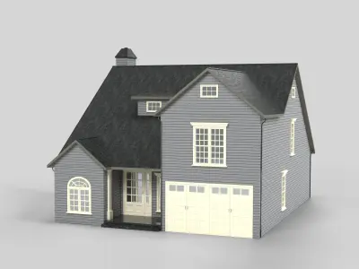 British House Design 04T2  Low-poly 3D model