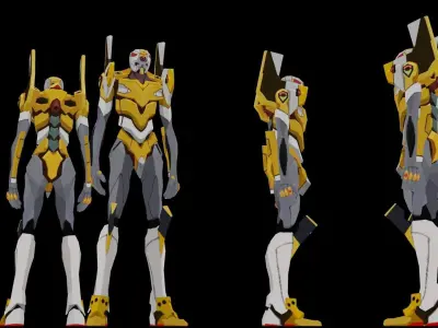 Evangelion 00  Low-poly 3D model
