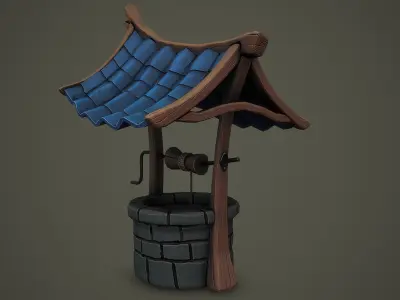 Stylized Well PBR Low-poly 3D model Low-poly 3D model