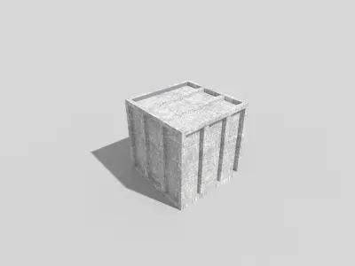 low poly metal crate Low-poly 3D model