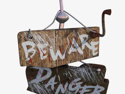 Warning sign 3D model