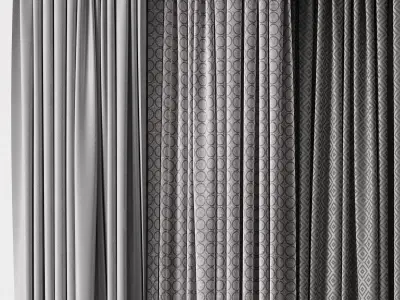 Hadi gray gold Curtains 34 Soft curtains and linen and silk  3D model