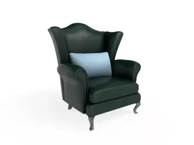 Wingback Chairs 019 Low-poly 3D model