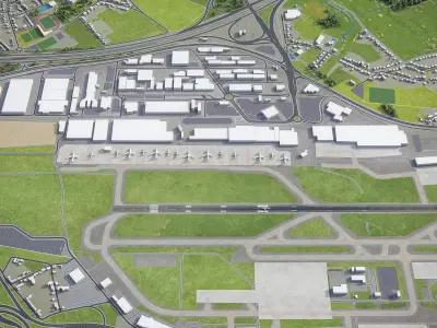 Brussels - Airport - BRU Low-poly 3D model