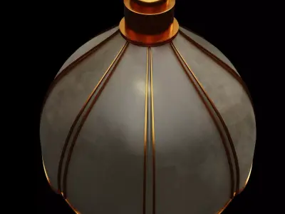 Retro Pendant Light Low-poly 3D model