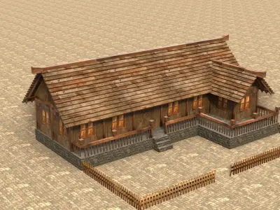 Medieval house sixteen 6 Low-poly 3D model