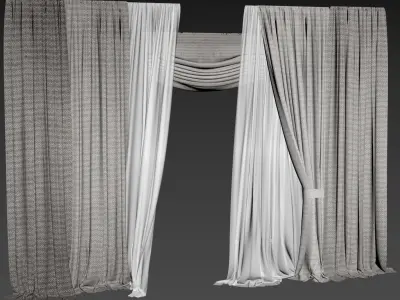 Curtain modern 8 3D model