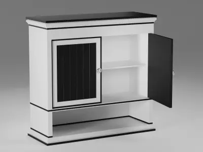Bathroom Cabinet  Modern Storage Unit Low-poly 3D model