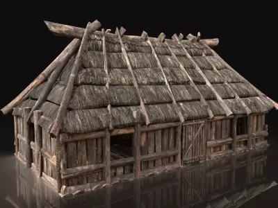 NEXT GEN AAA FANTASY MEDIEVAL VIKING WOODEN COTTAGE HOUSE Low-poly 3D model