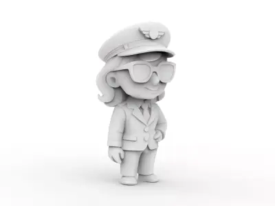 Female Pilot 3D Printable 3D print model
