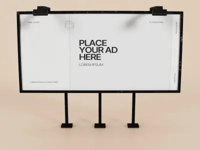 Advertising Billboard Panel Type C Low-poly 3D model