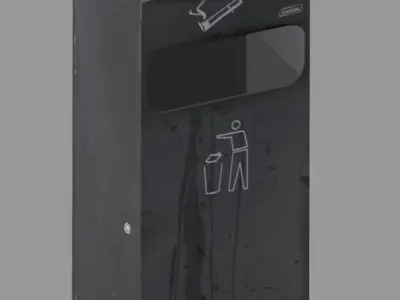 Public ashtray Low-poly 3D model