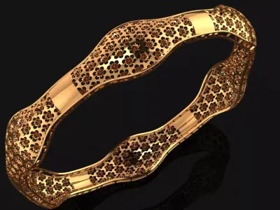 1191 Petal Ripple Bangle 9gm 3D print model